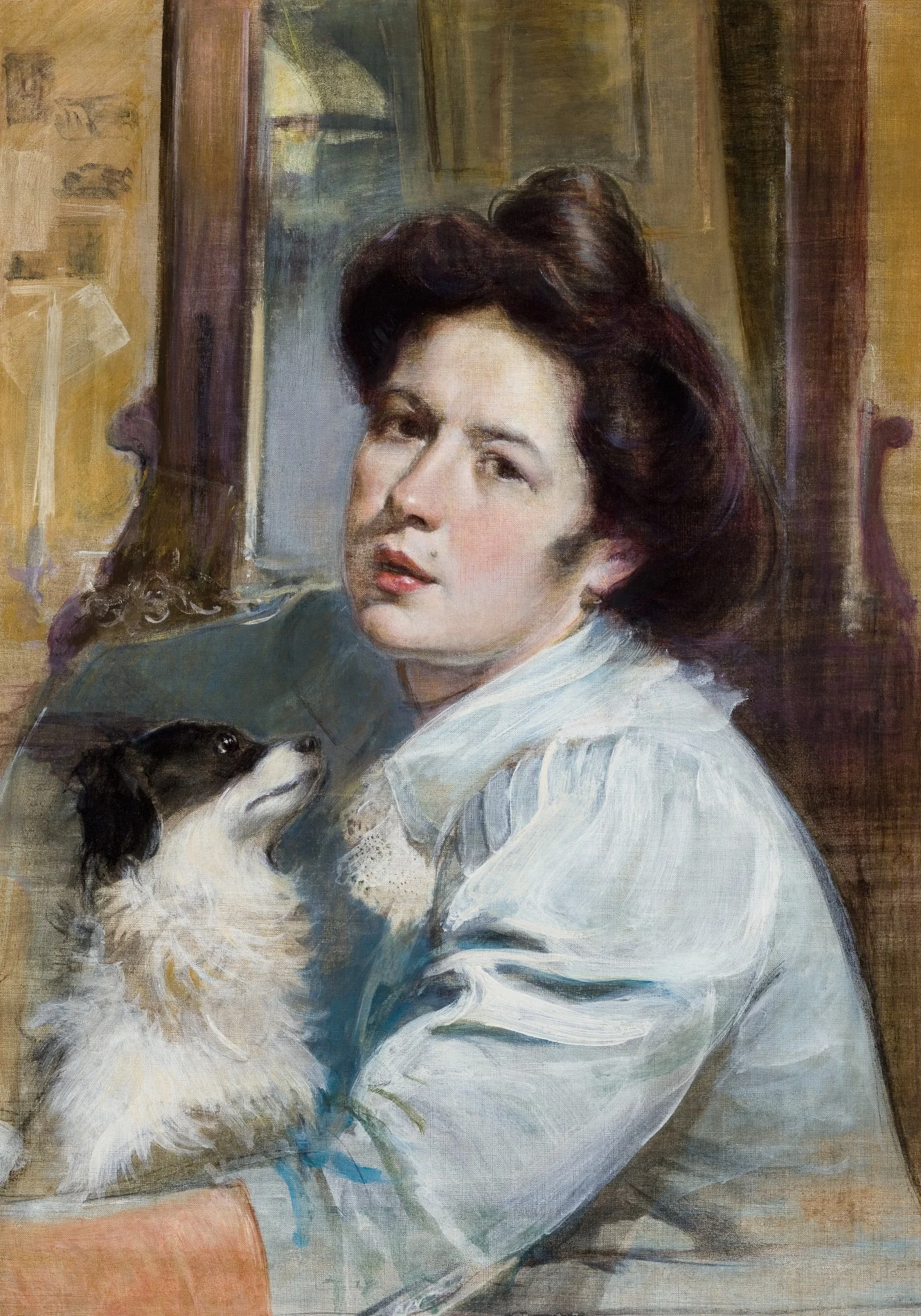 Portrait of Wife, by Stanisław Dębicki, oil, 1900