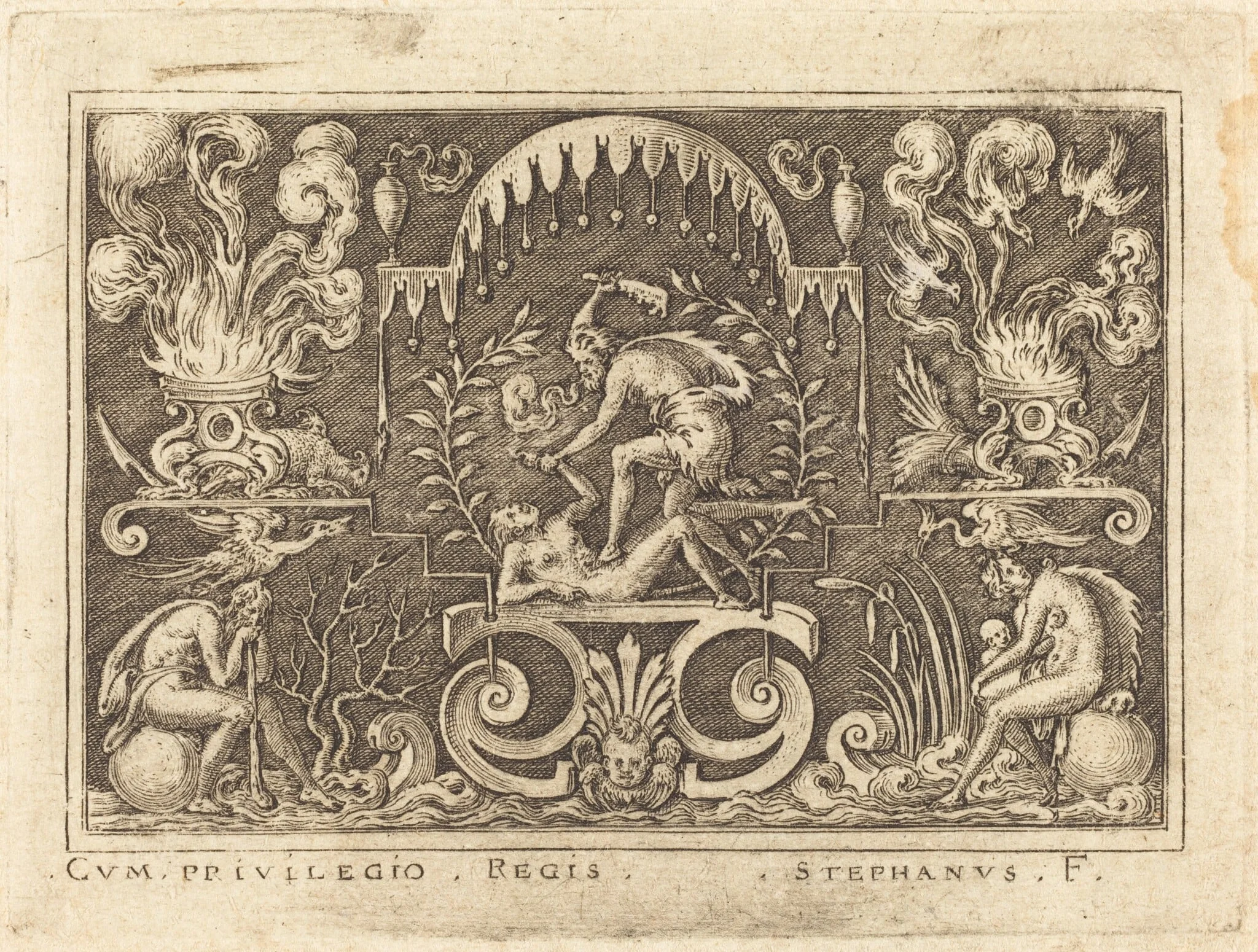 Death of Abel, by Etienne Delaune, ink, 1551