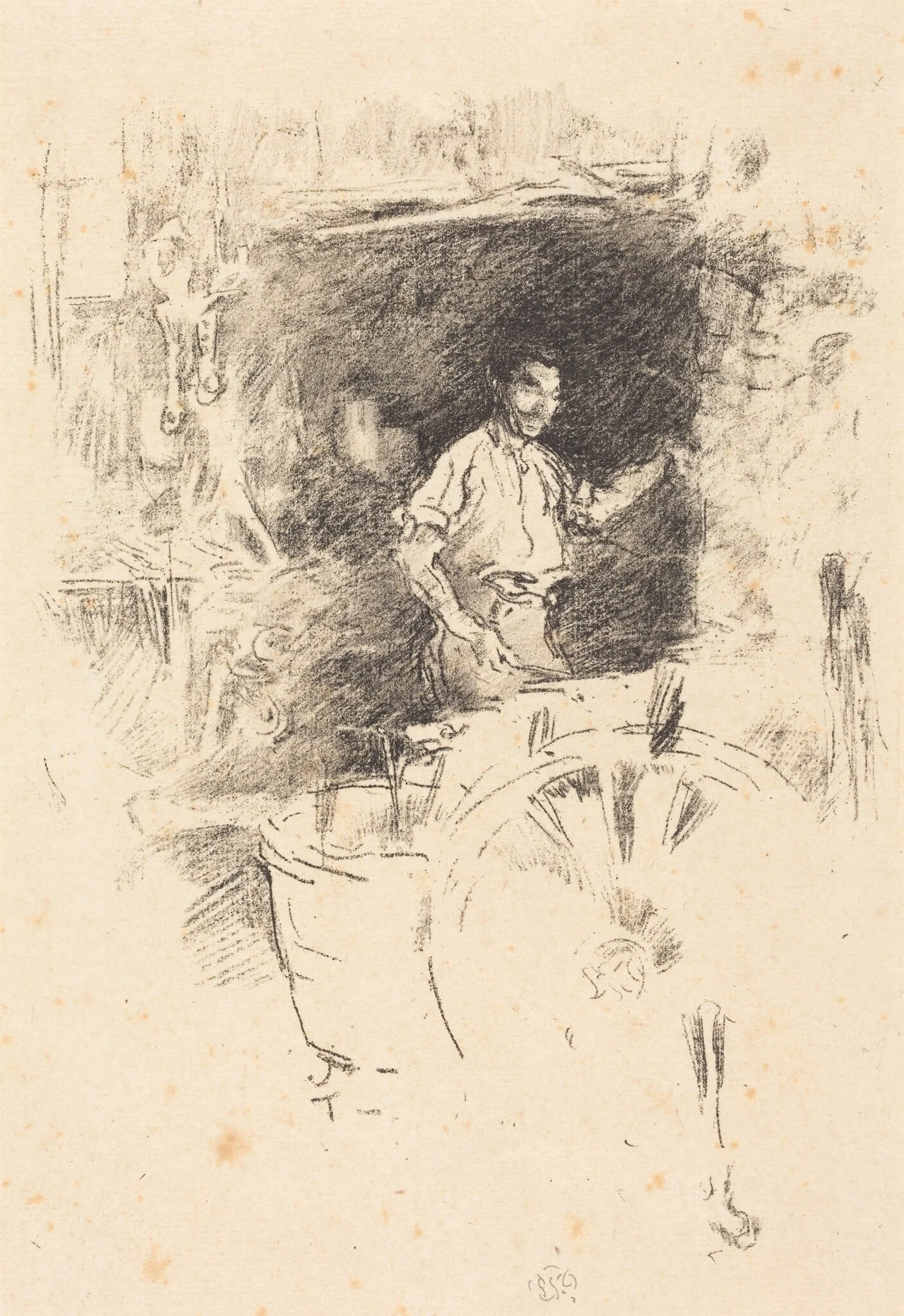 The Blacksmith, by James McNeill Whistler, graphite, 1896