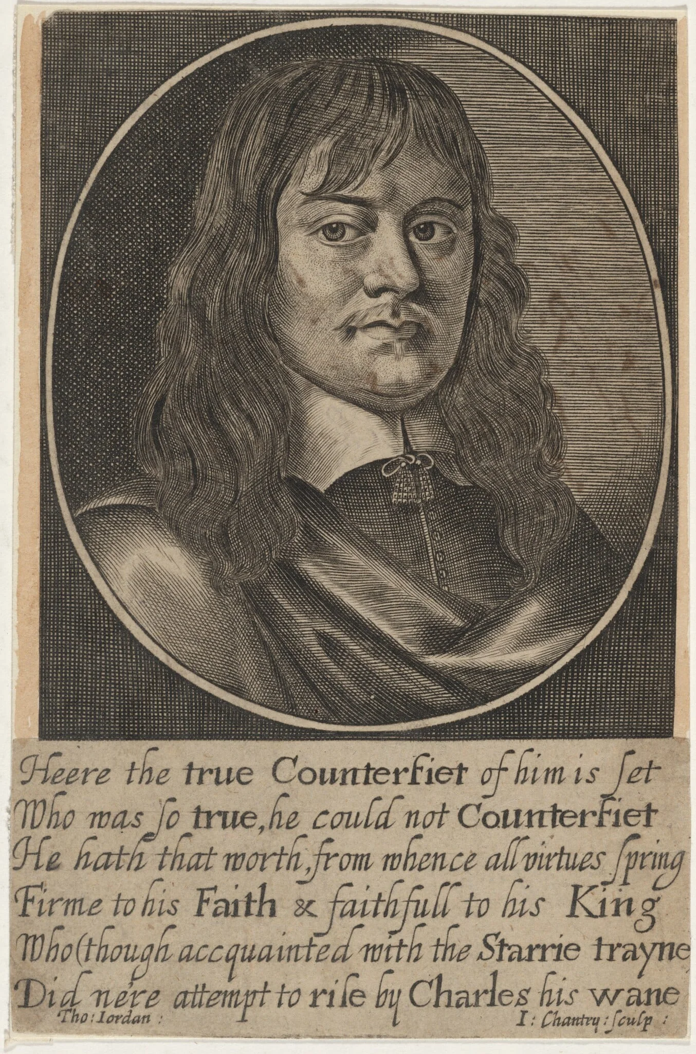 Sir George Wharton, by John Chantry, ink, 1640