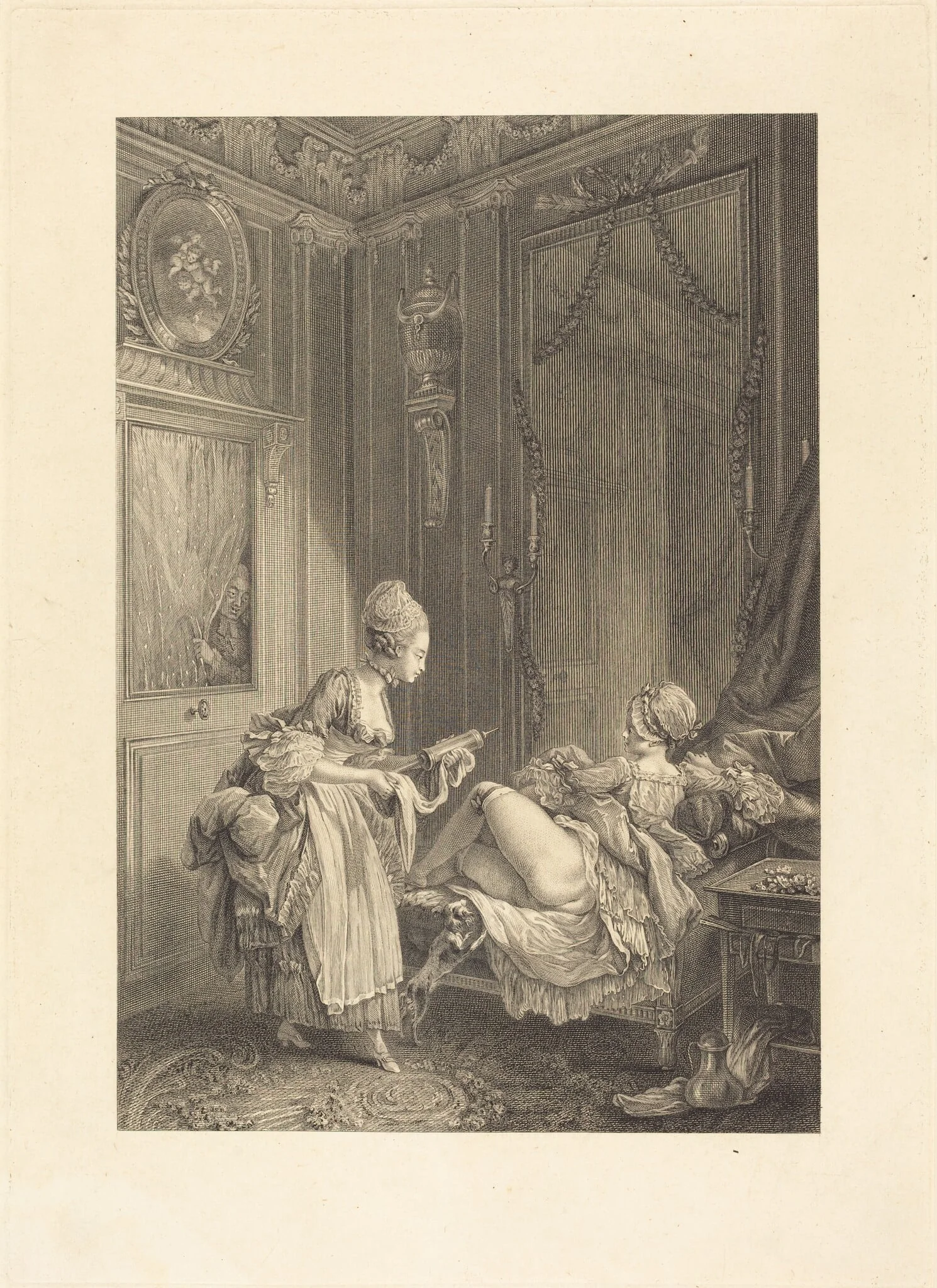 Le curieux, by Pierre Maleuvre, ink, 1772