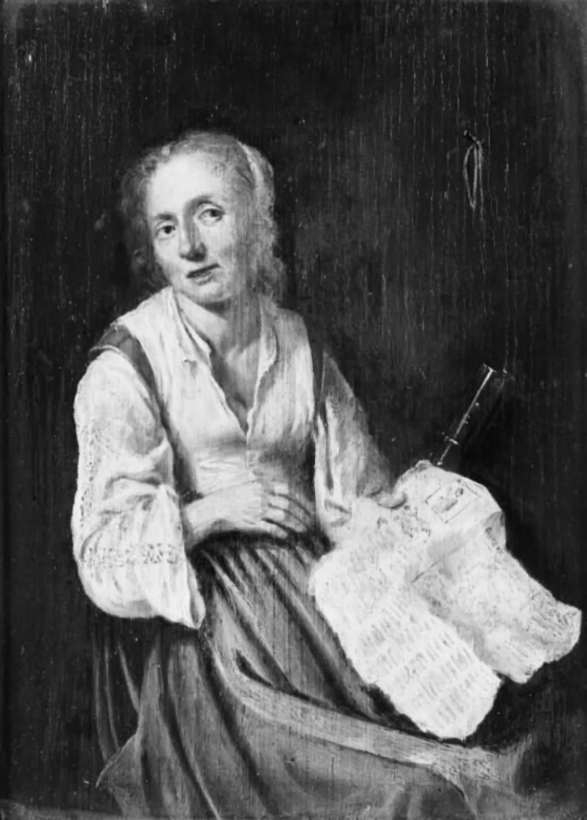 Woman with a Newspaper in her Hand, by Unknown, 1750