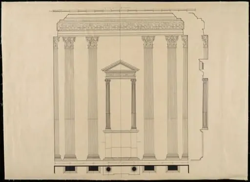 Elevation of wall showing niche.