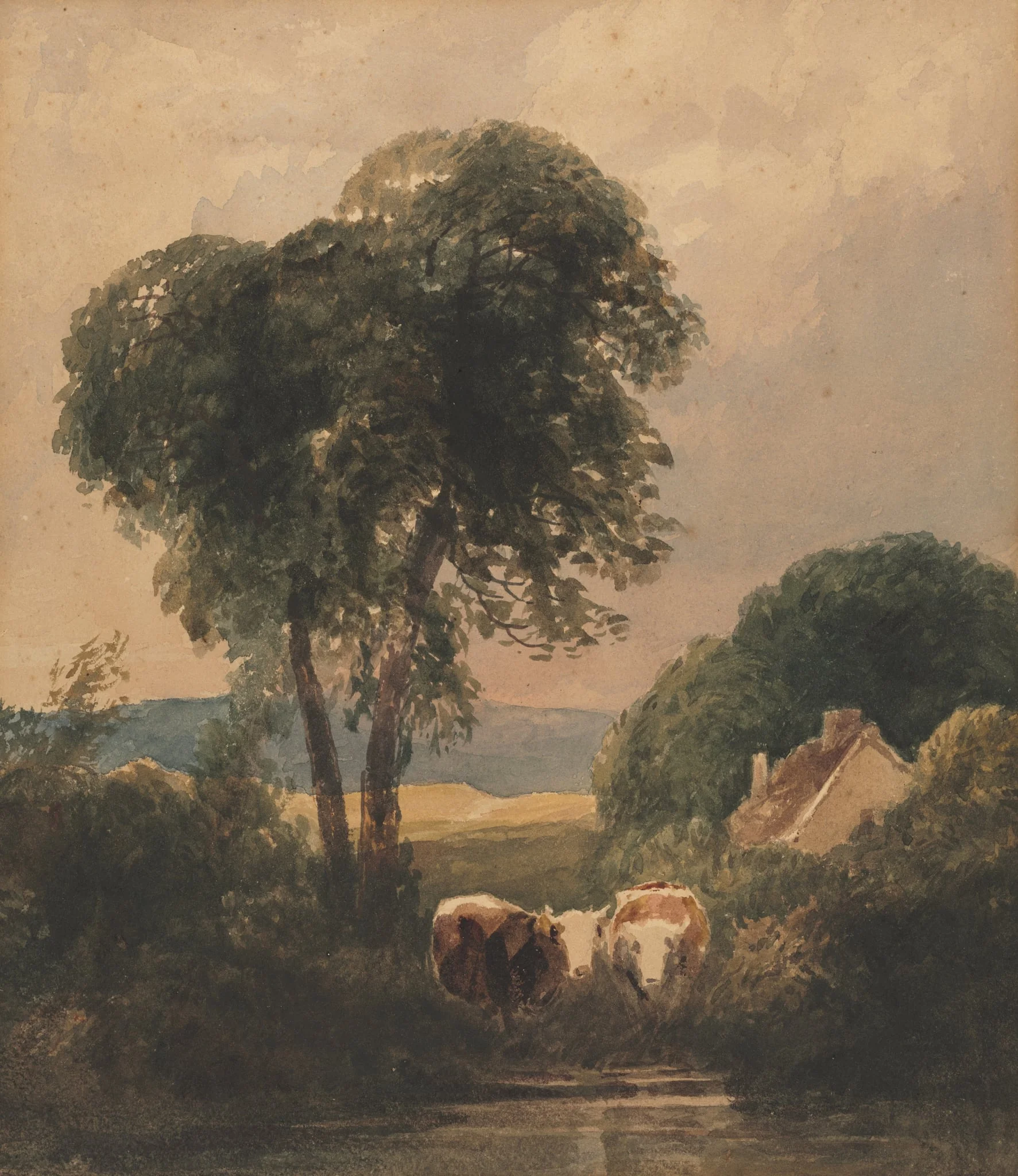 Welsh Landscape with Cattle, by Peter De Wint, 1828