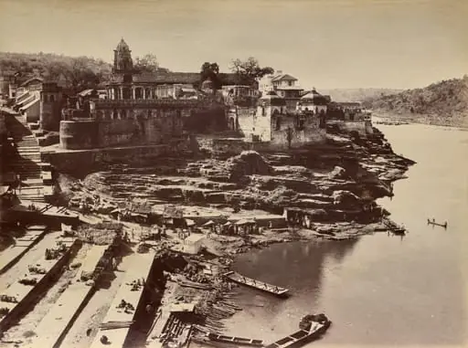 View of the Riverbank of the Narmada at Omkareshwar