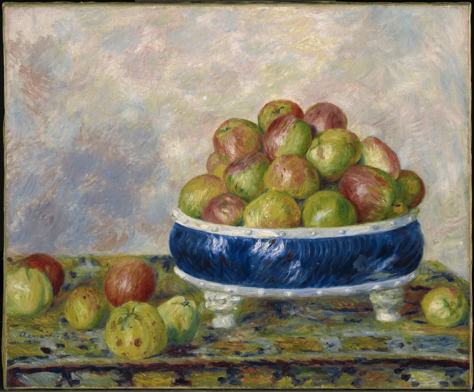 Apples in a Dish, by Auguste Renoir, oil, 1892