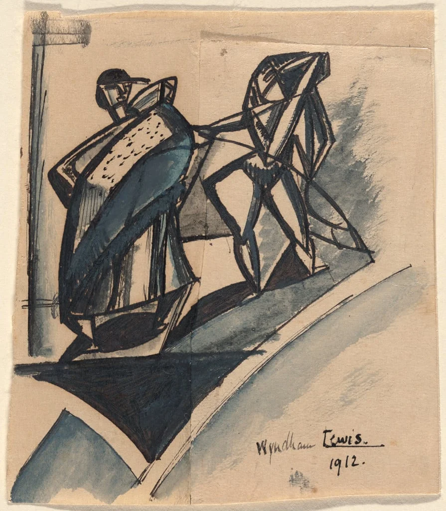 Untitled, by Wyndham Lewis, watercolor, 1912