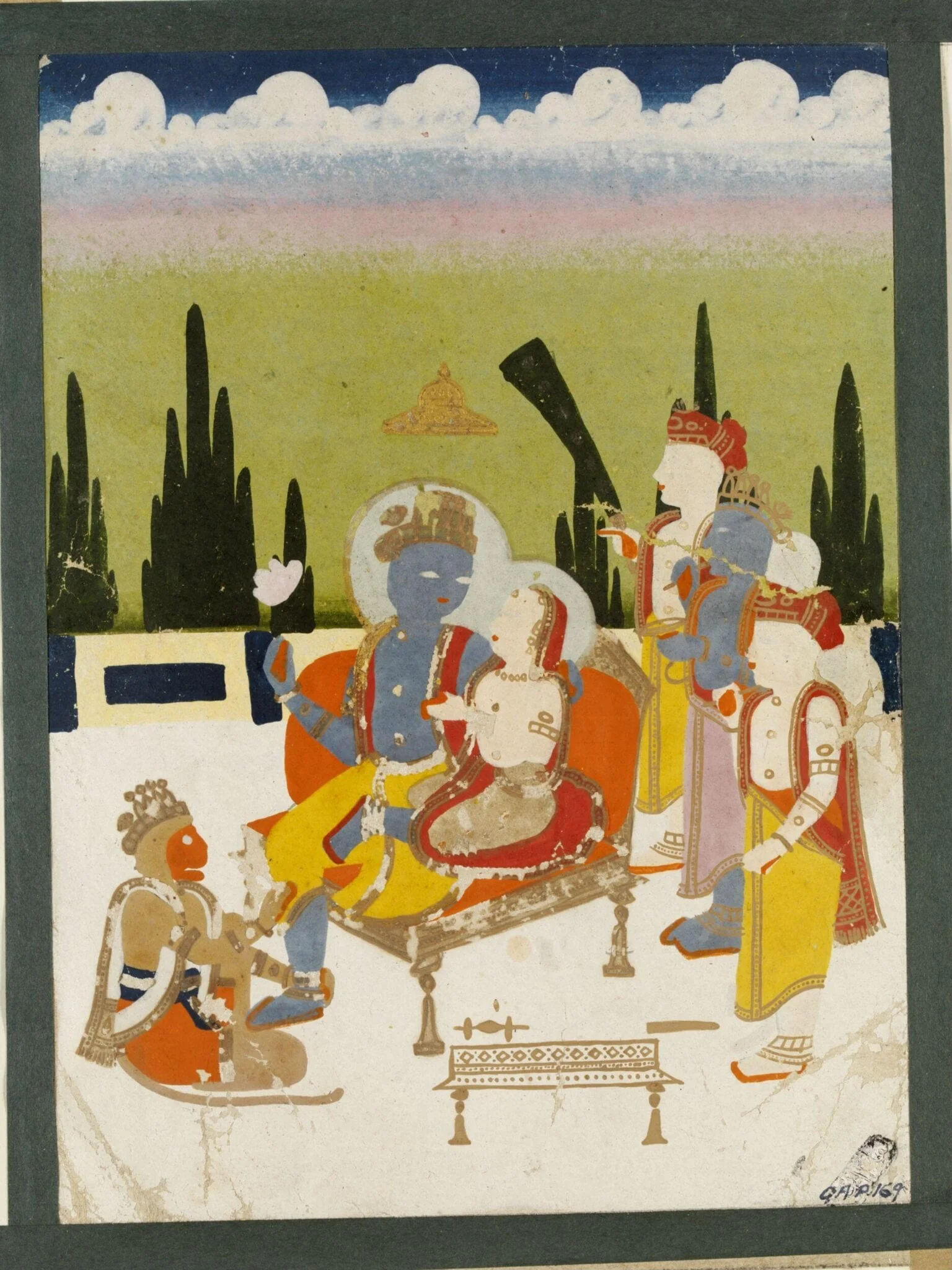 Rama and Sita, by Unknown, paint, 1850