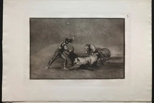 Bullfights:  A Spanish Knight Kills the Bull After Having Lost His Horse