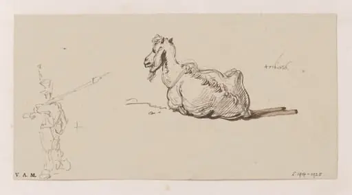 A goat, and a soldier