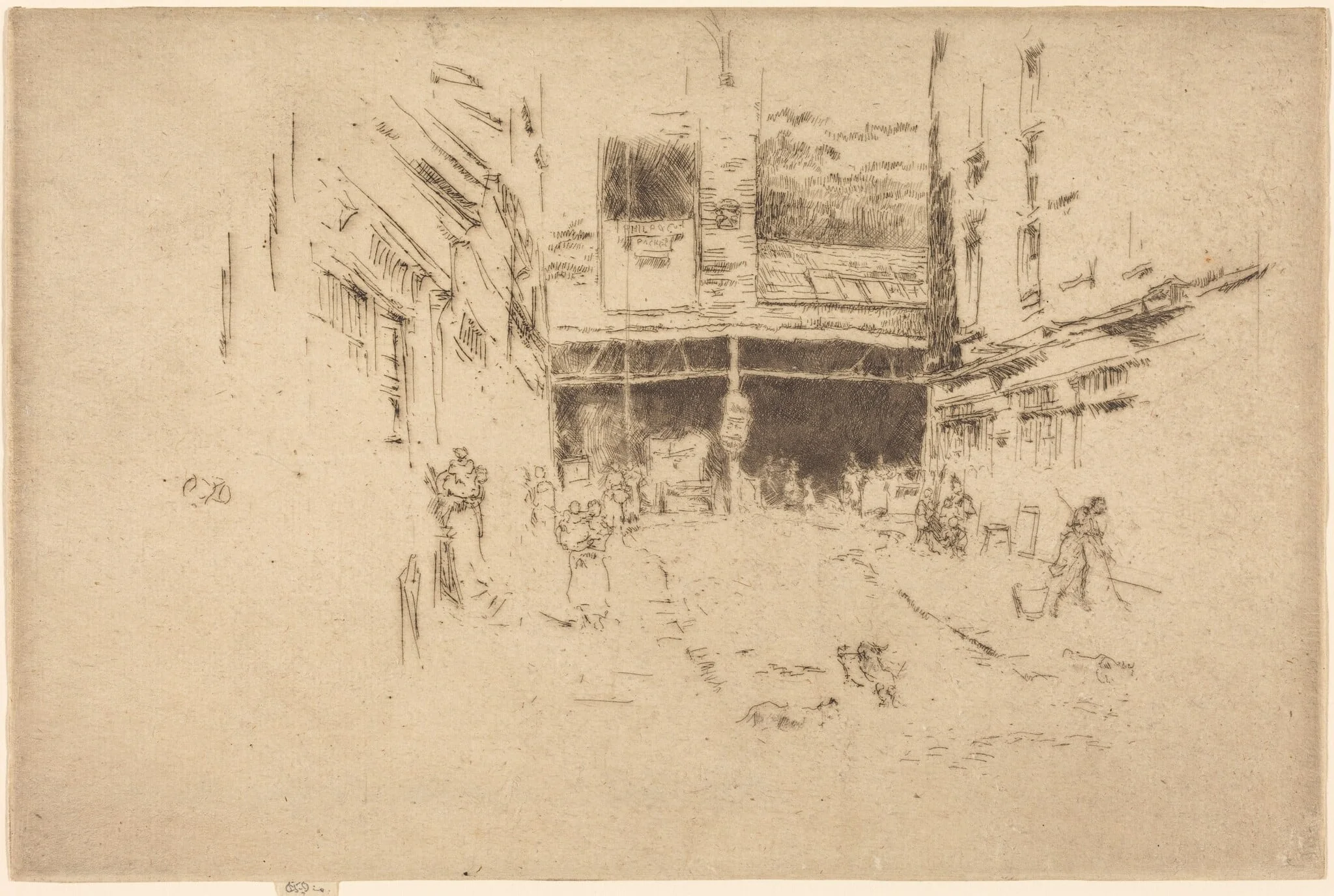 Clothes Exchange, No.I, by James McNeill Whistler, ink, 1887