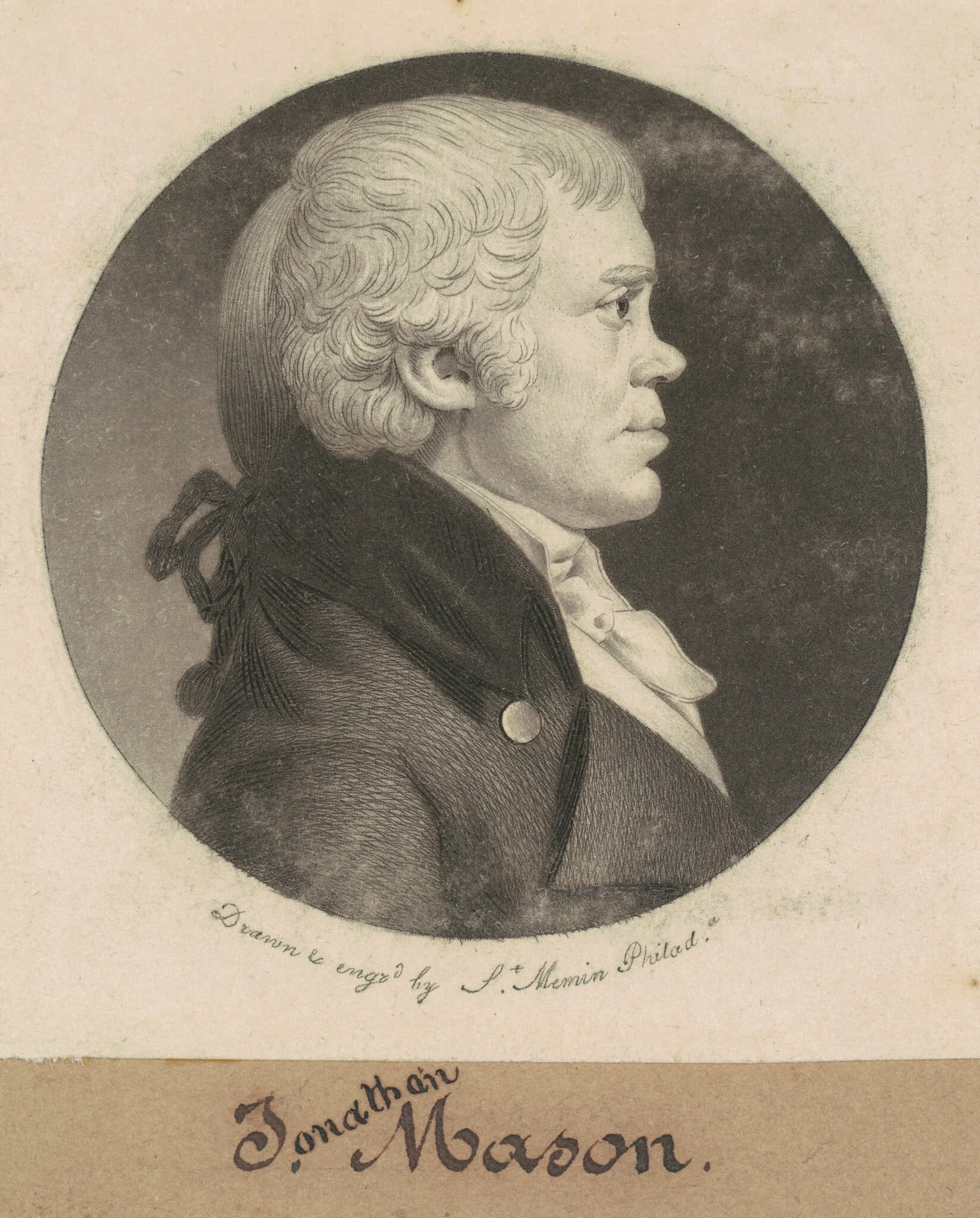Jonathan Mason, by Charles Balthazar Julien Févret de Saint-Mémin, ink, 1800