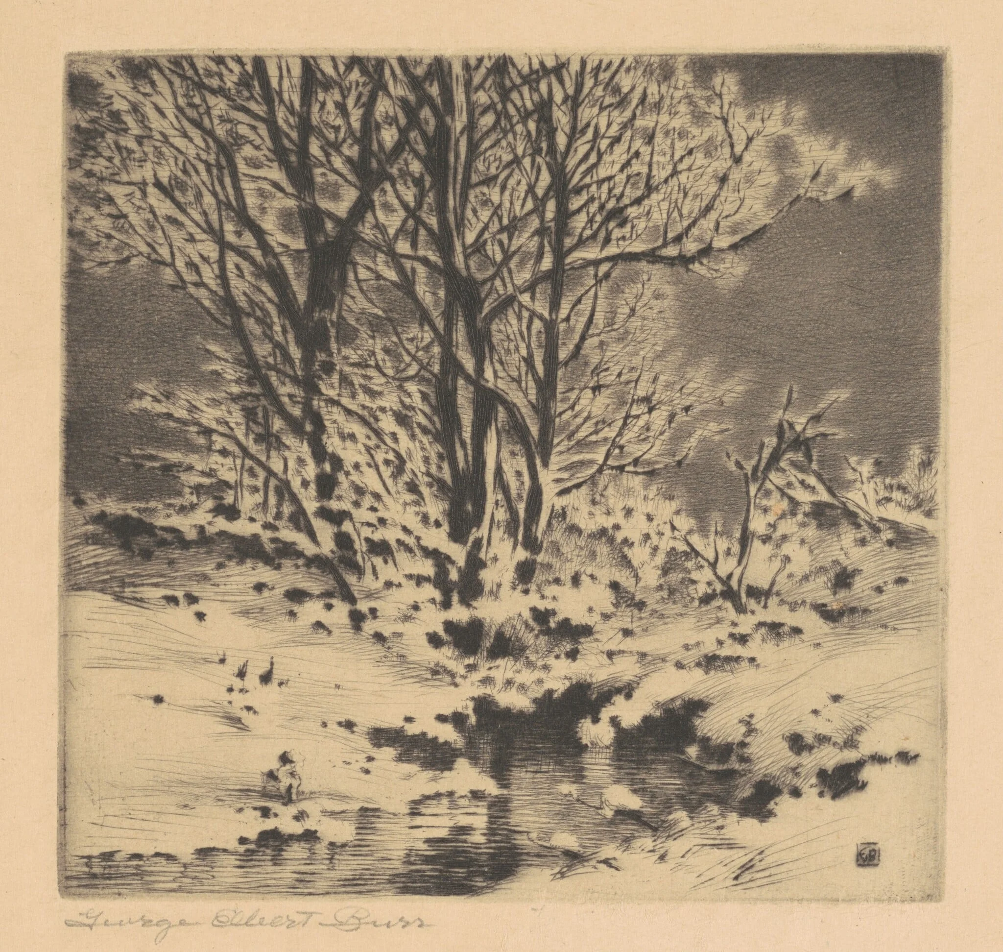 First Snow (No. 1), by George Elbert Burr, ink, 1914