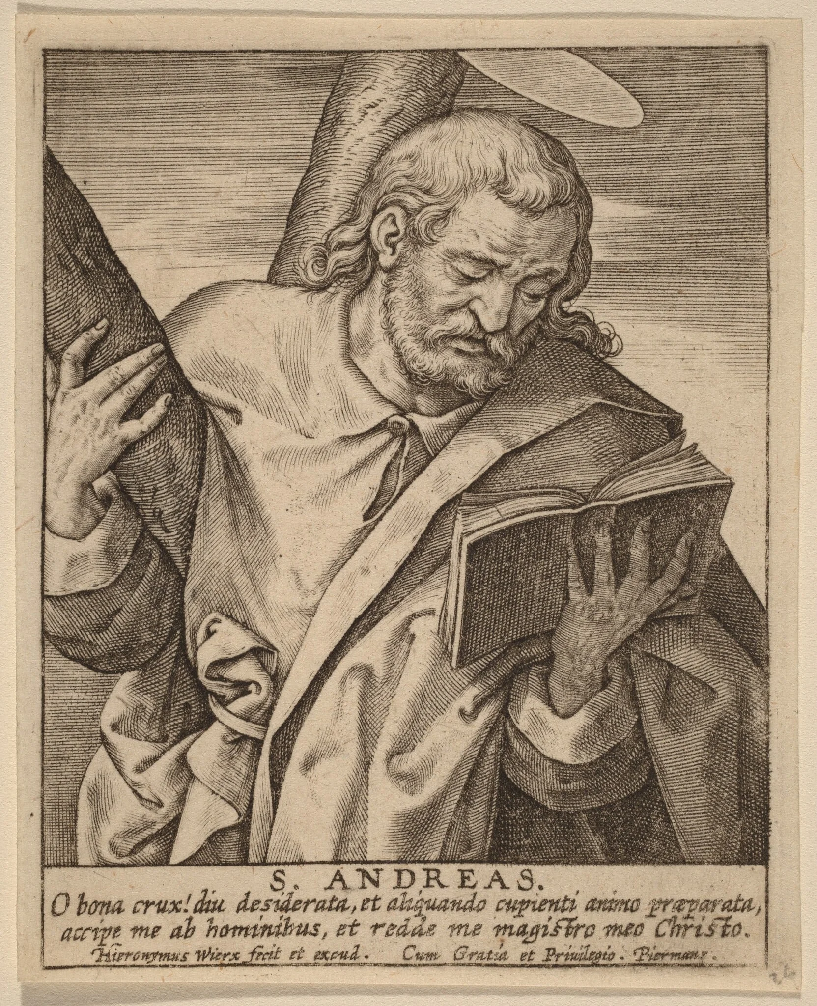 S. Andreas, by Hieronymus Wierix, ink, 1586