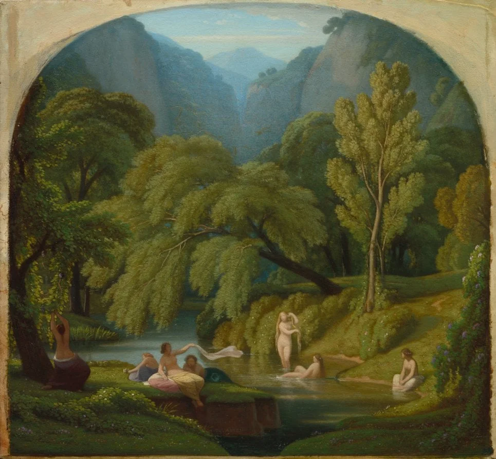 The Bathers, Souvenir of the Banks of the Anio River at Tivoli, by Théodore Caruelle d'Aligny, unspecified, 1860