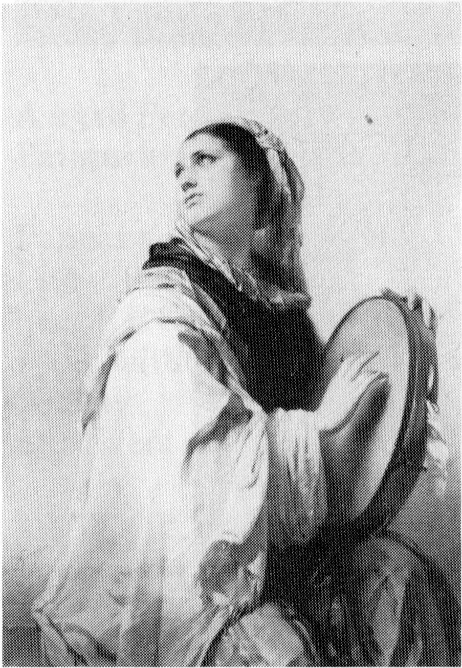 Woman with a Tambourine, by Henri Joseph Duwée, oil, 1858