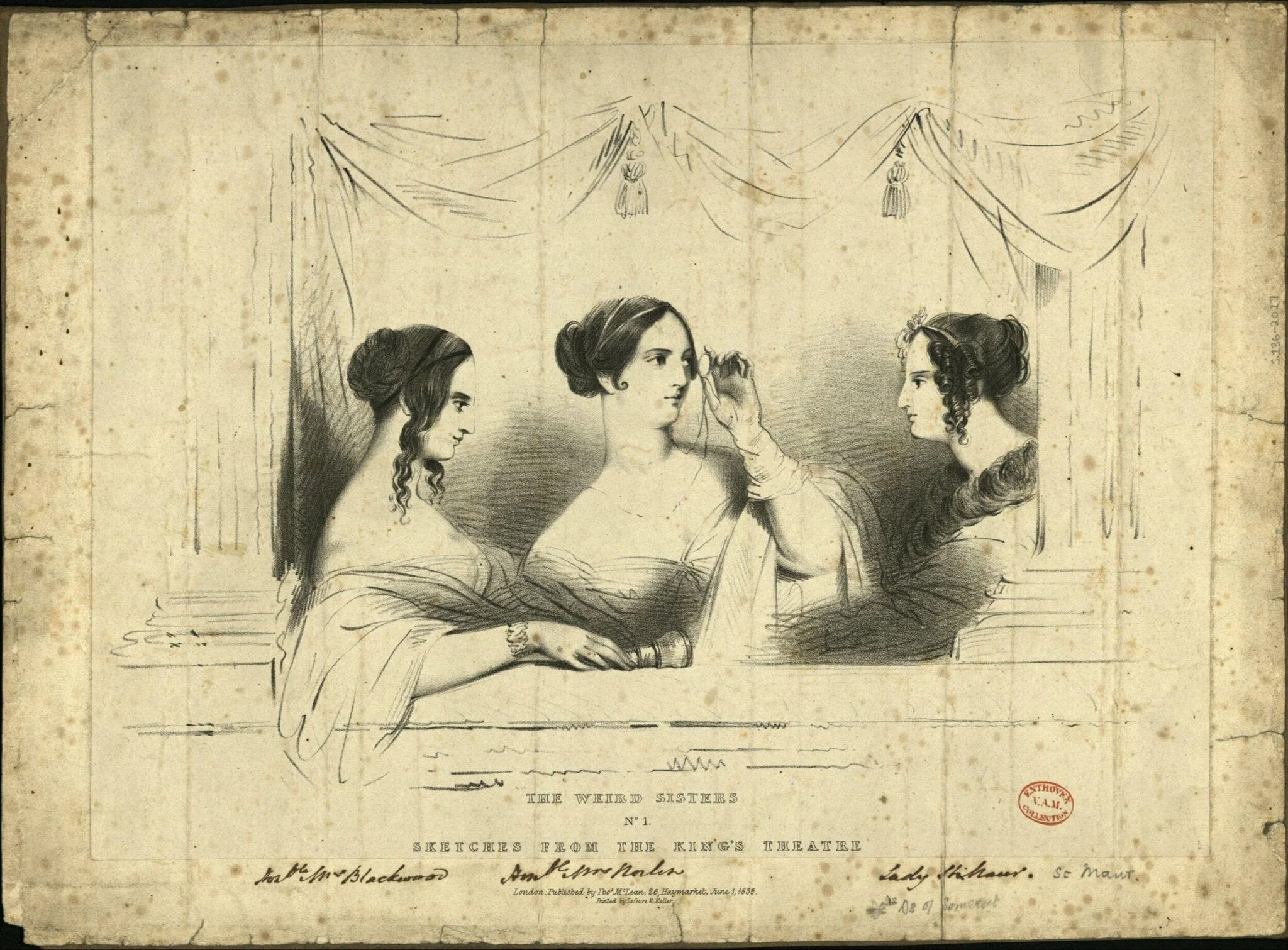 Sketches from the King's Theatre, by Thomas McLean & Co, 1835