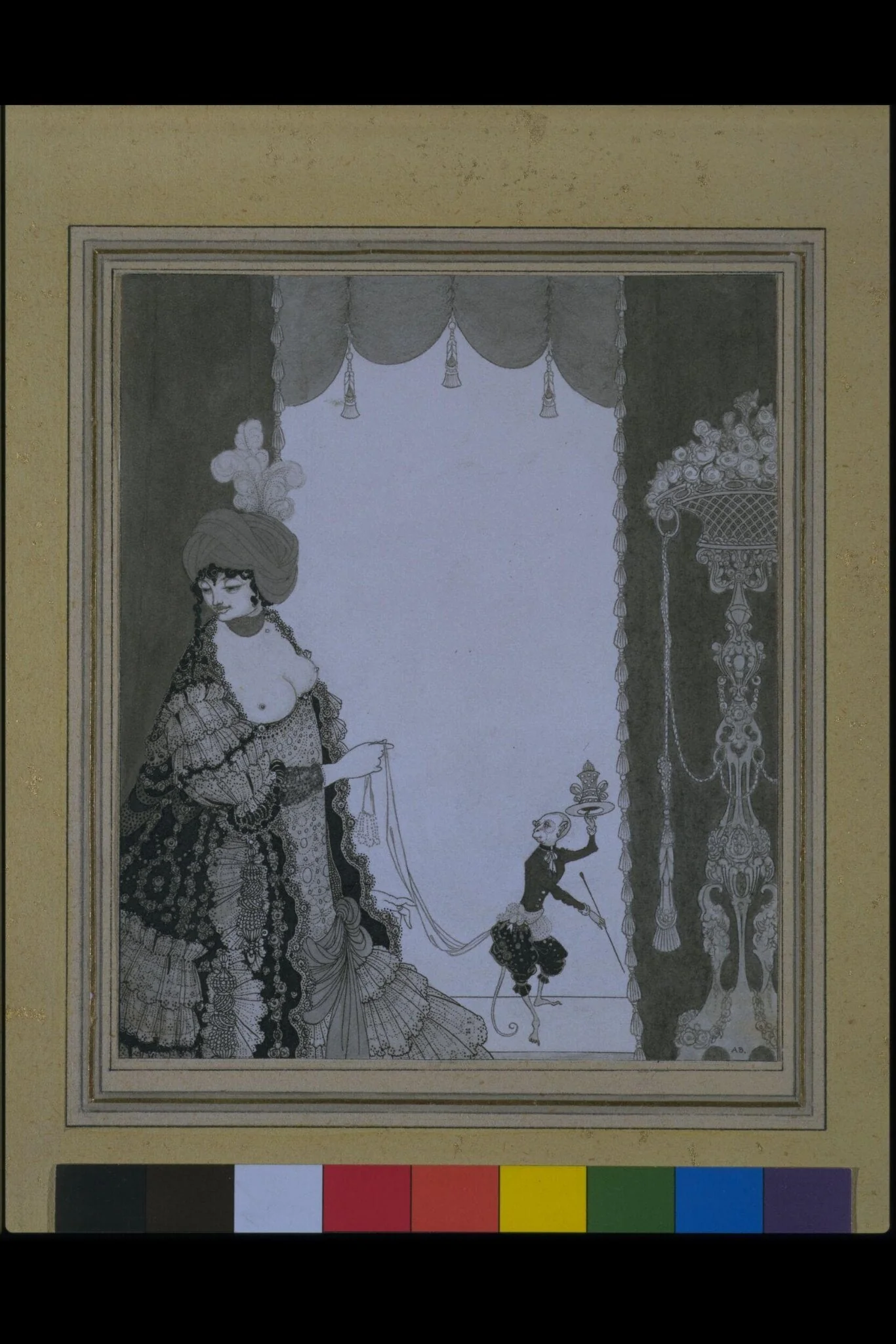 The Lady with the Monkey, by Aubrey Vincent Beardsley, 1897