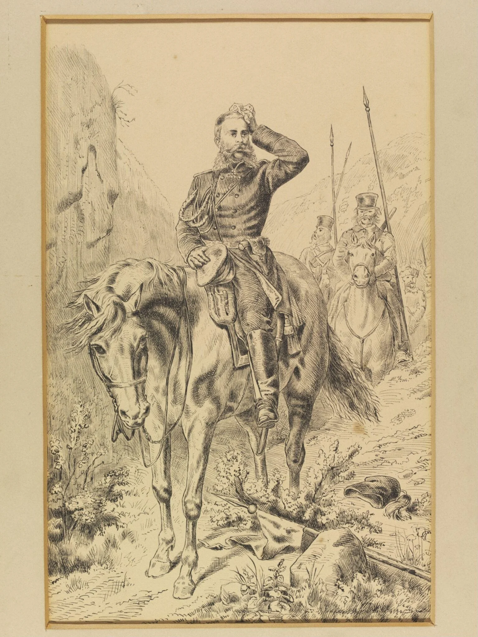 Portrait of General Mikhail Dmitrievich Skobelev, by Unknown, watercolor, 1878