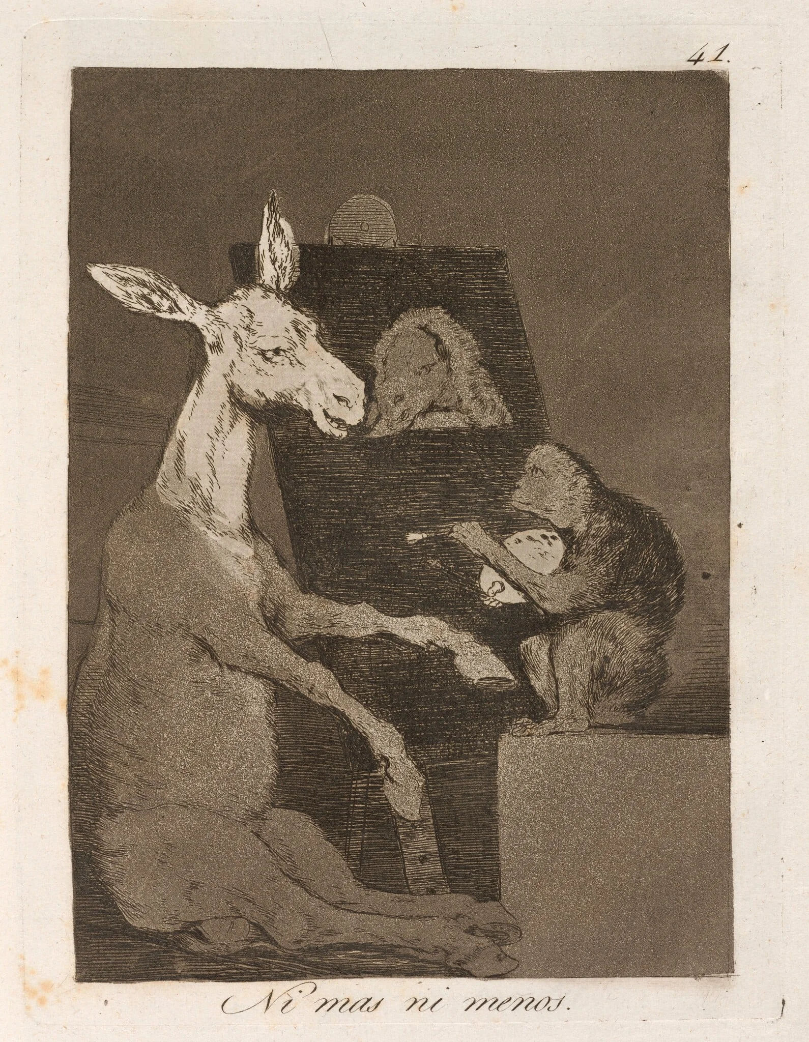 Ni mas ni menos (Neither More nor Less), by Francisco Goya, ink, 1799