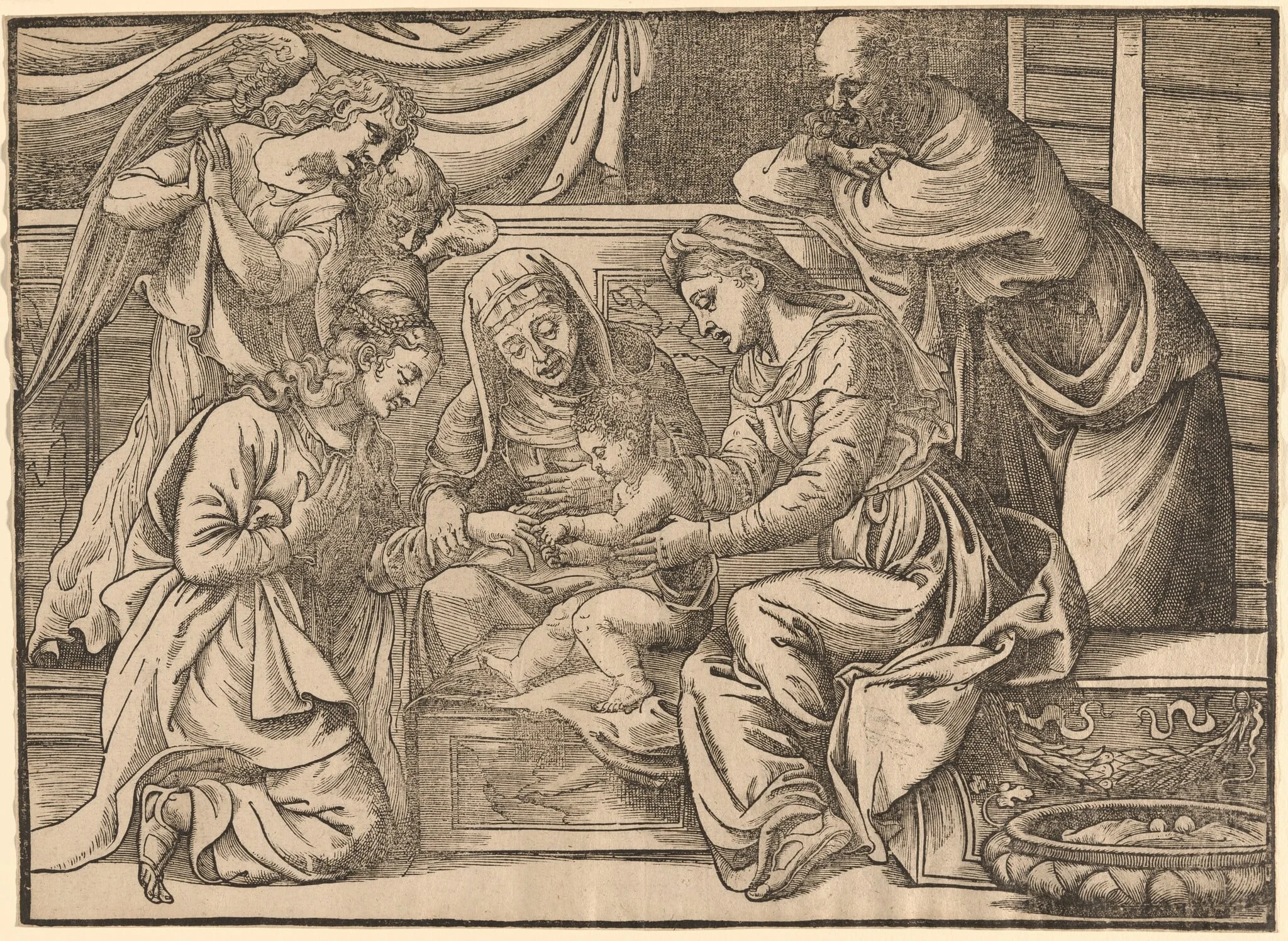 The Mystic Marriage of Saint Catherine, by Nicolò Boldrini, ink, 1540