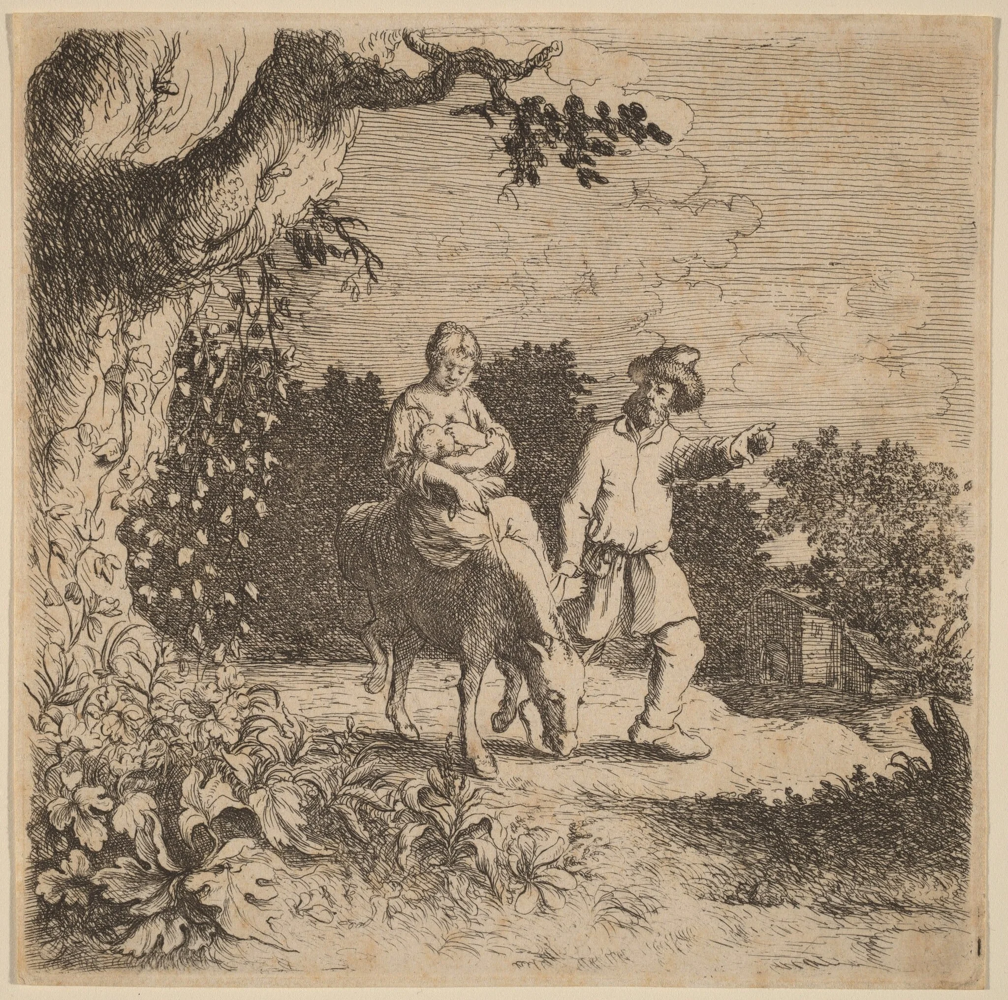 The Flight into Egypt, by Willem Basse, ink, 1630