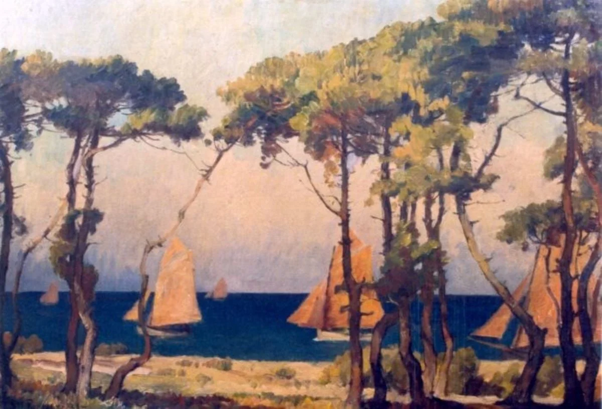 Peisaj cu bărci, by Ștefan Popescu, unspecified, 1928