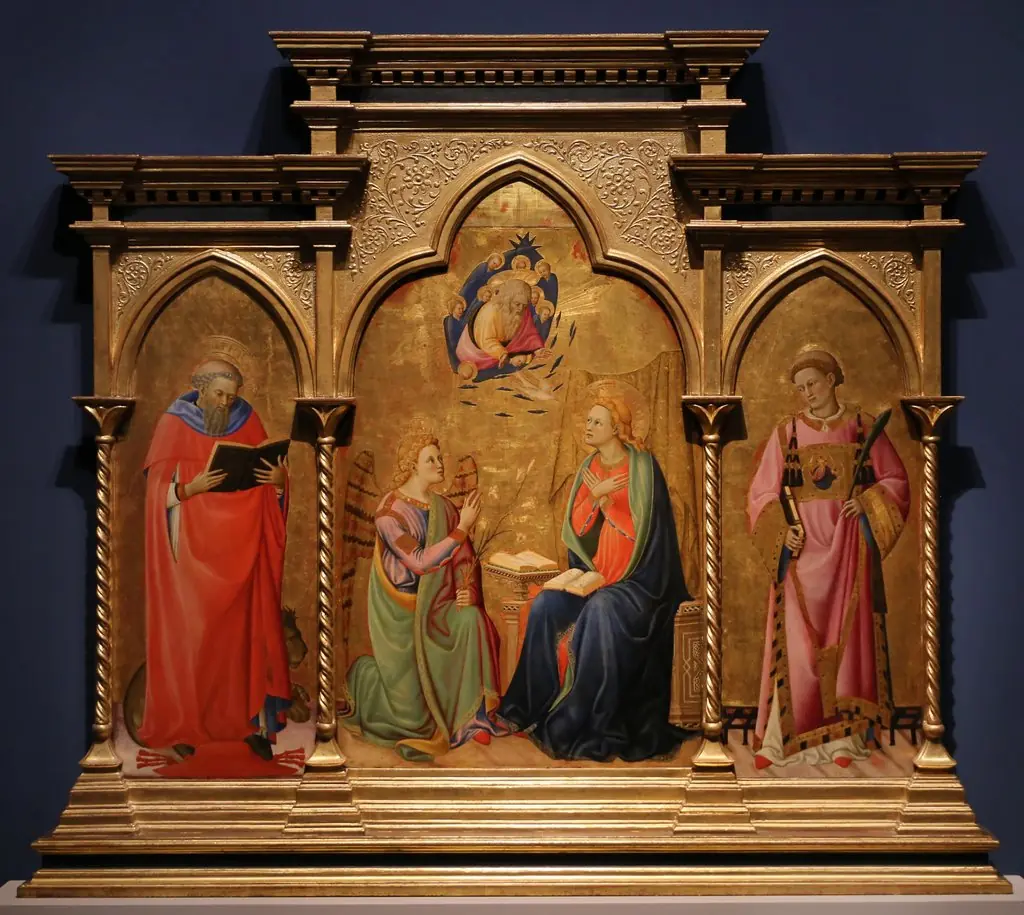 Parts of a triptych: Annunciation and saints Jerome and Lawrence