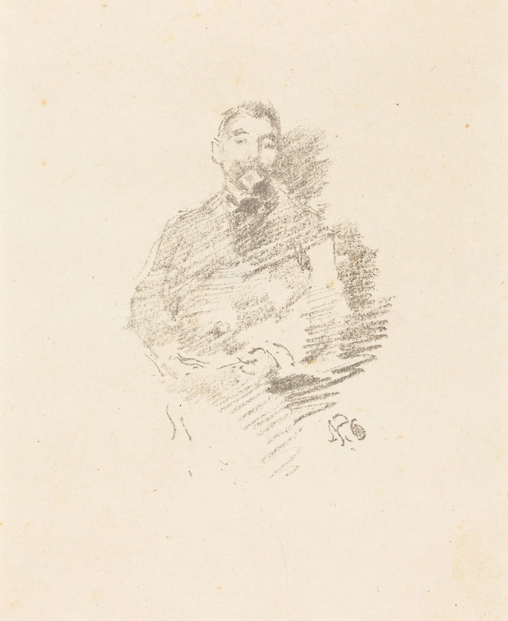 Stéphane Mallarmé, by James McNeill Whistler, ink, 1892