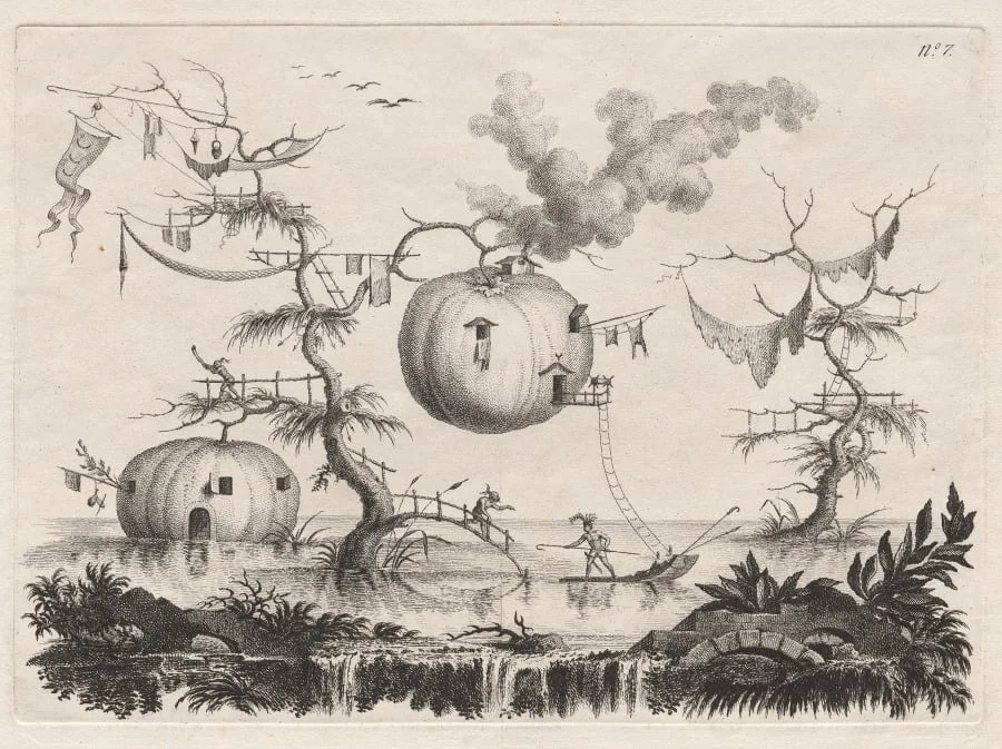 Pumpkins Used as Dwellings to Be Secure against Wild Beasts, by Filippo Morghen, 1769