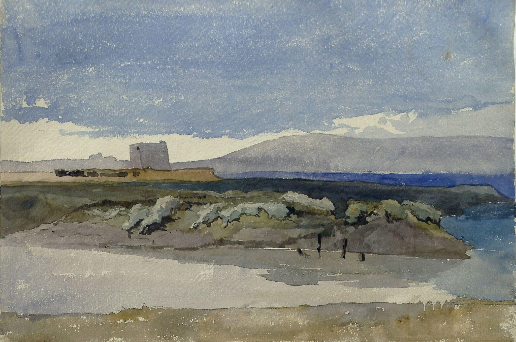 Creek with Distant Hills, by James Chisholm Gooden, watercolor, 1835