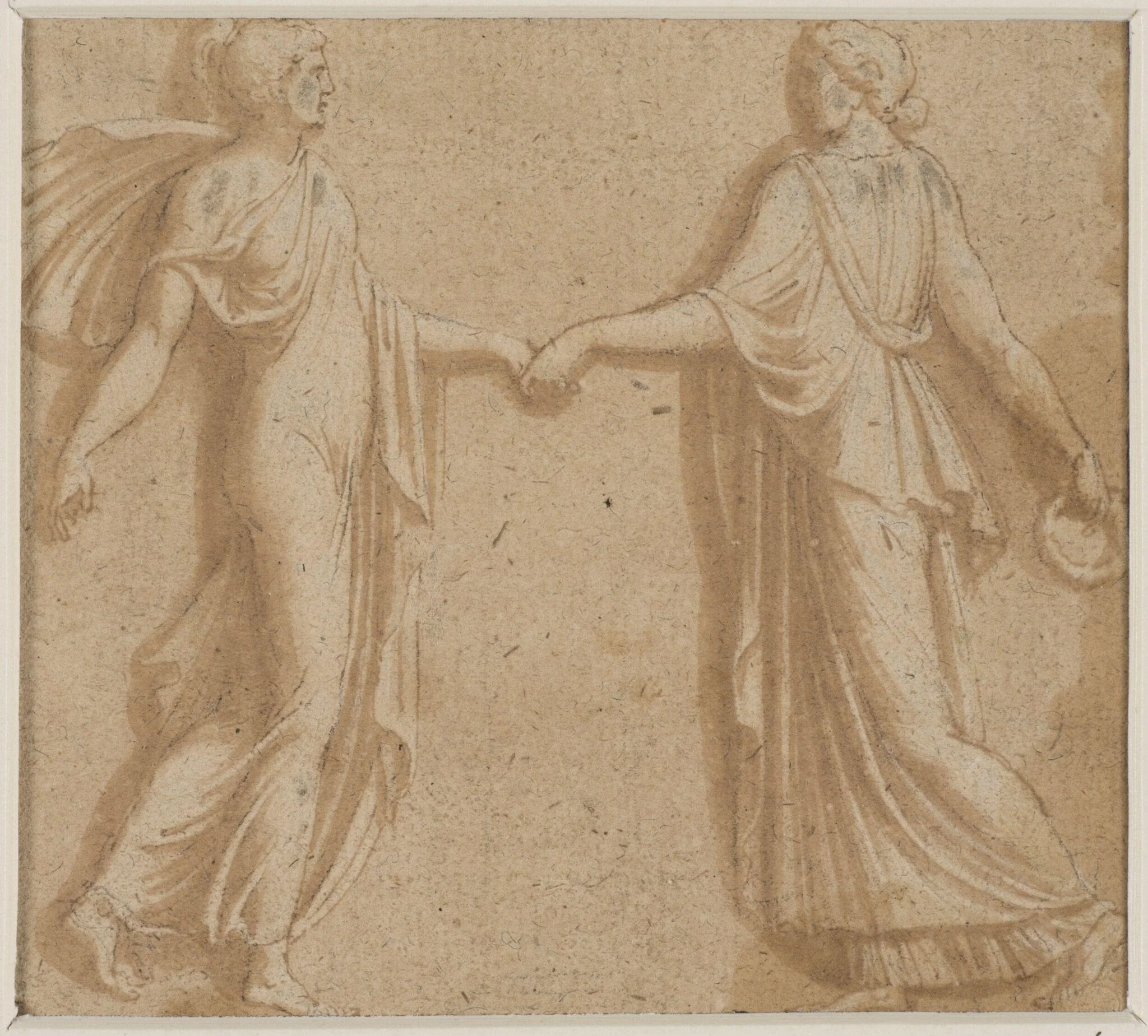 Two figures dancing, by Unknown, 1650