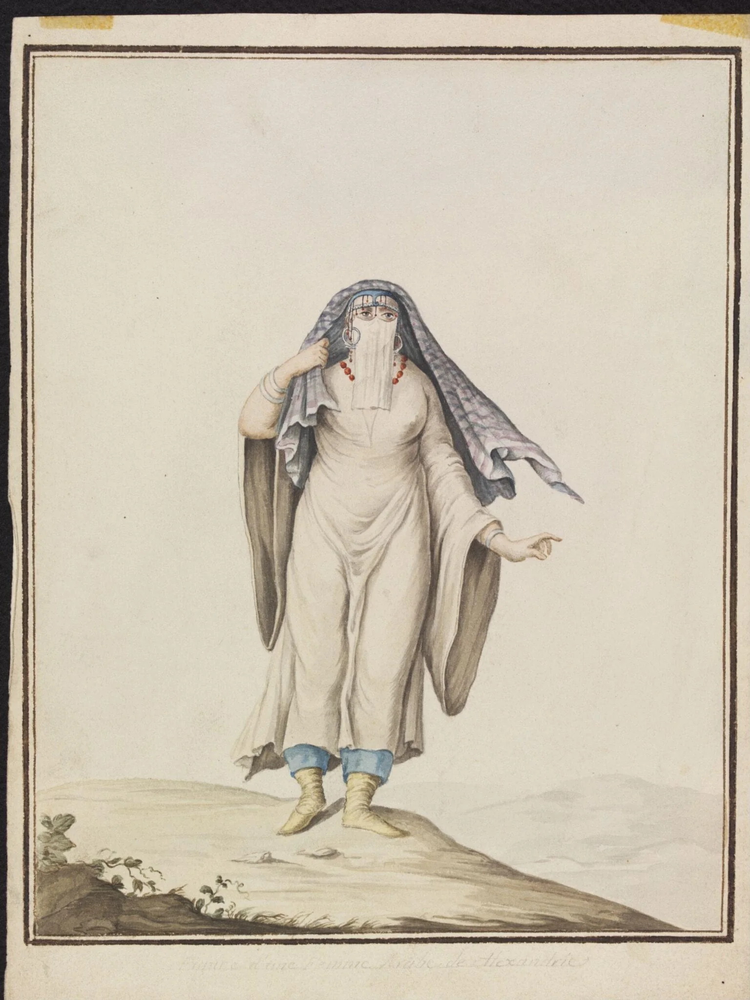 Figure d'une Femme Arabe de Alexandrie, by Unknown, watercolor, 1805