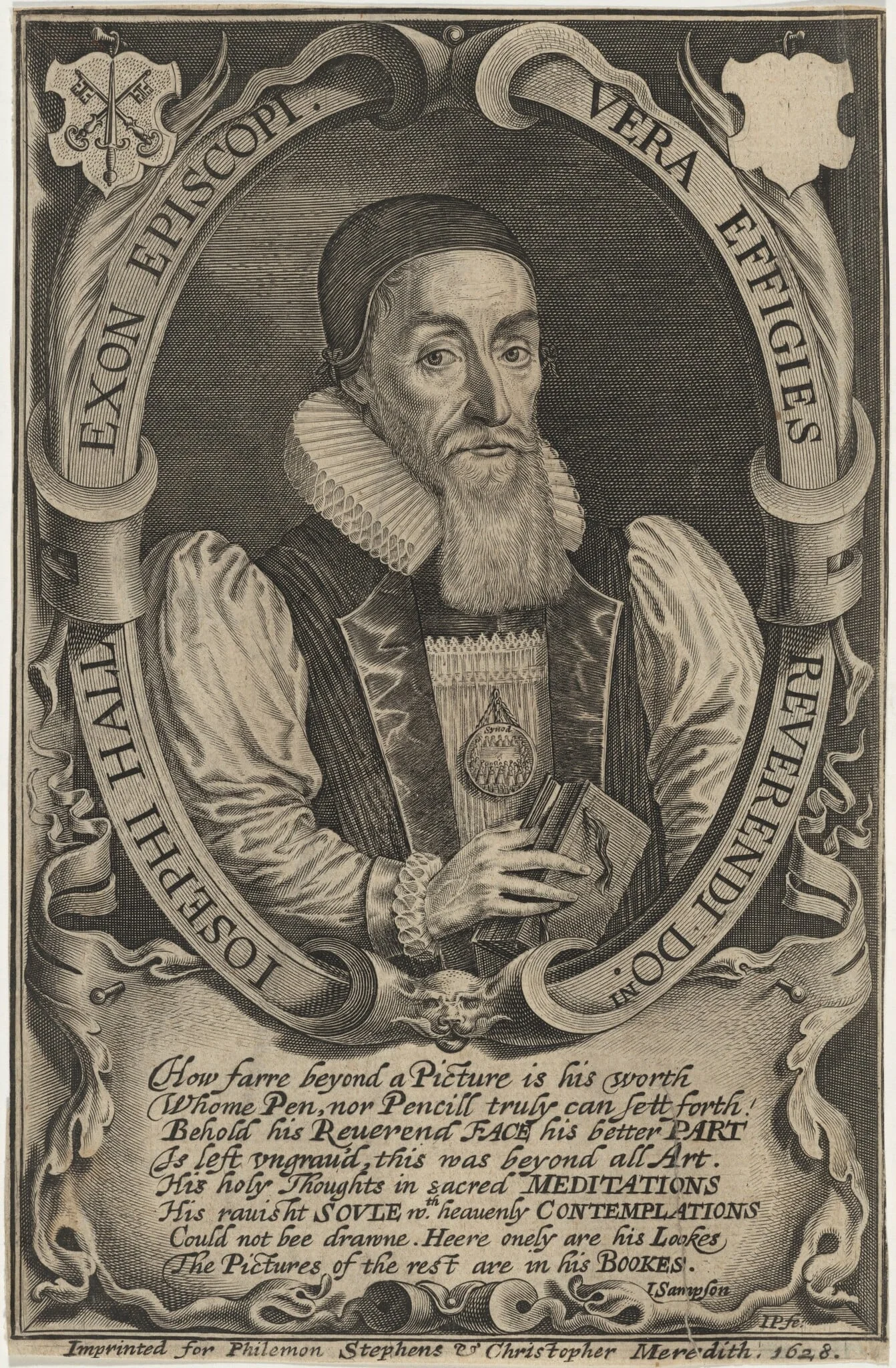 Joseph Hall, Bishop of Norwich, by John Payne, ink, 1628