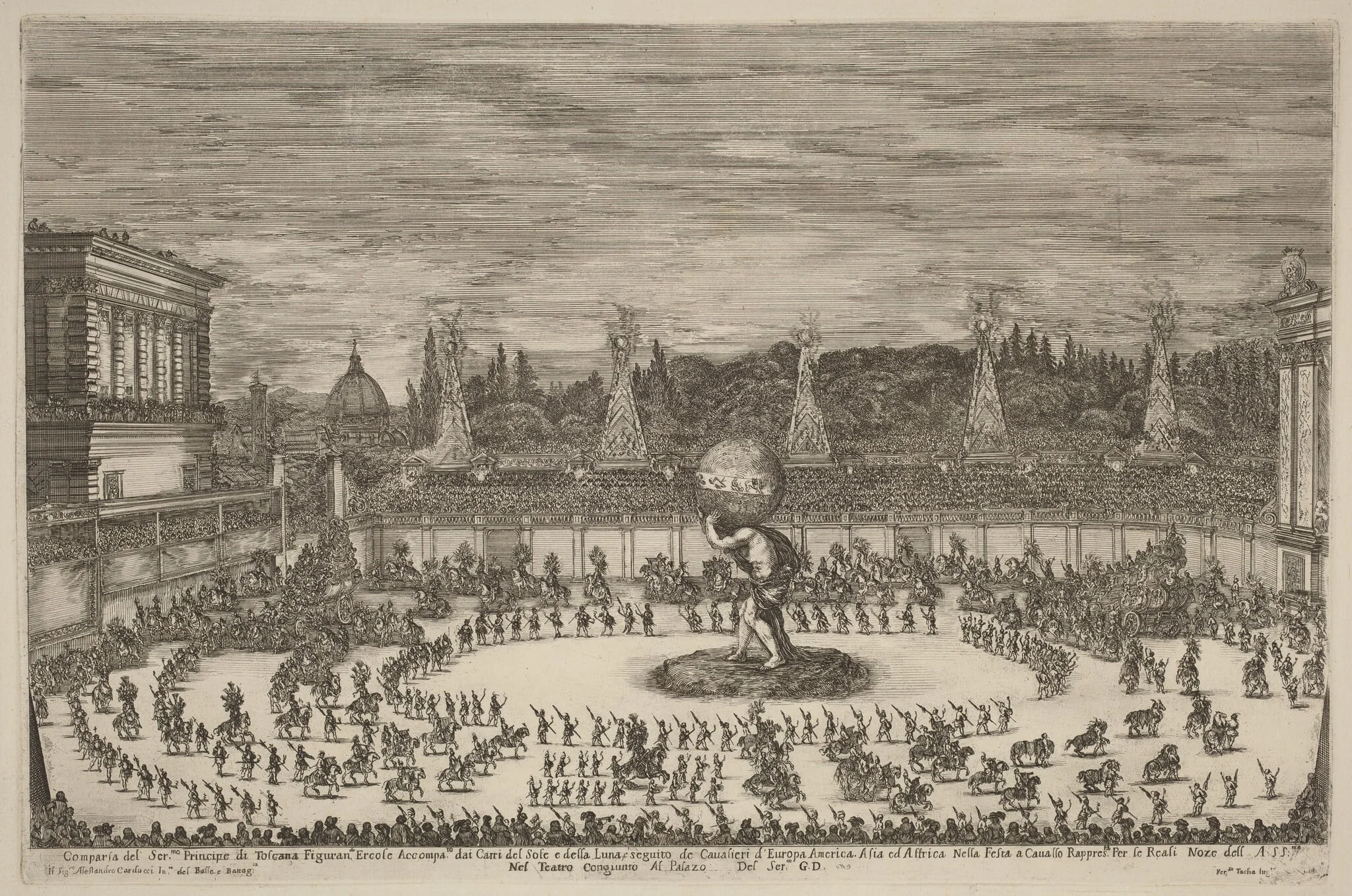 Entrance of the Prince of Tuscany, by Stefano Della Bella, ink, 1661