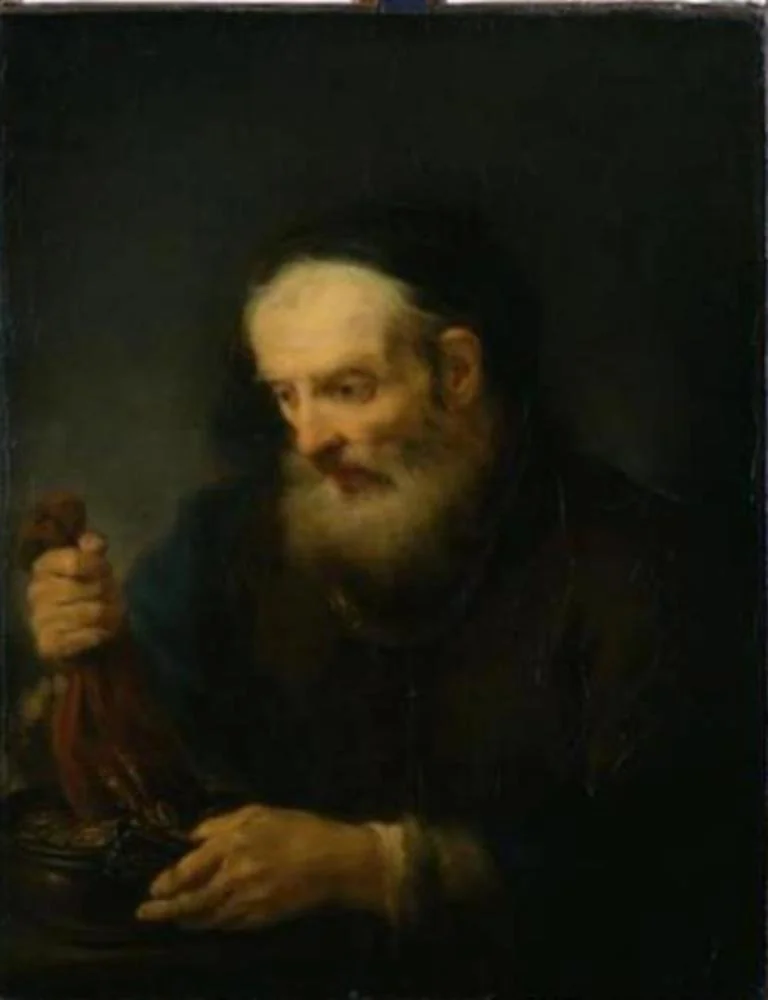 The miser, by Giuseppe Nogari, oil, 1721