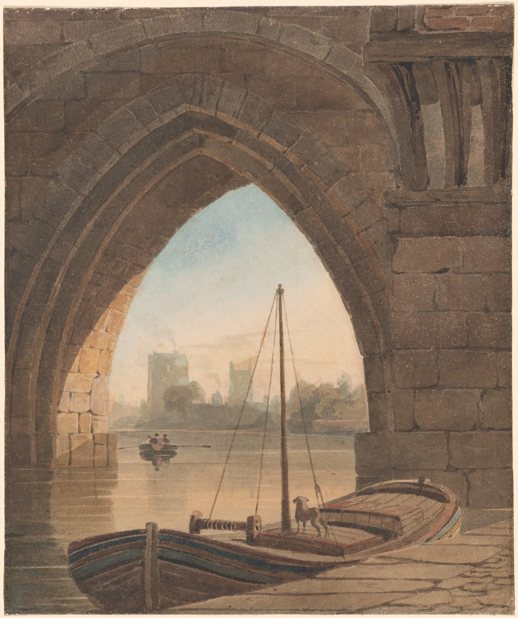 Looking under the Bridge, by John Varley, graphite, 1810