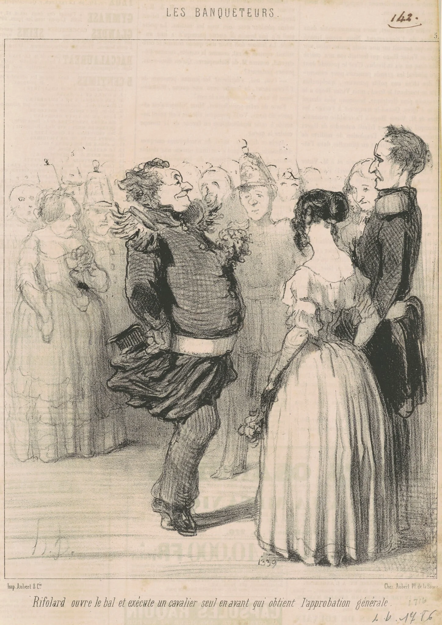 Rifolard ouvre le bal ..., by Honoré Daumier, ink, 1848