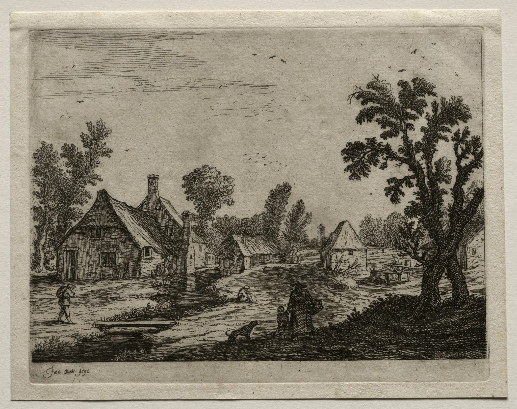 The Plank over the Stream, by Jan van Goyen, 1650