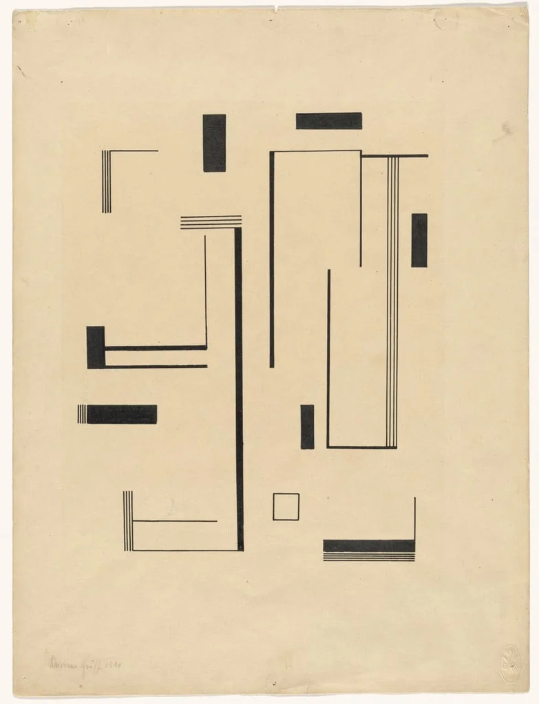 Untitled, by Werner Graeff, ink, 1921