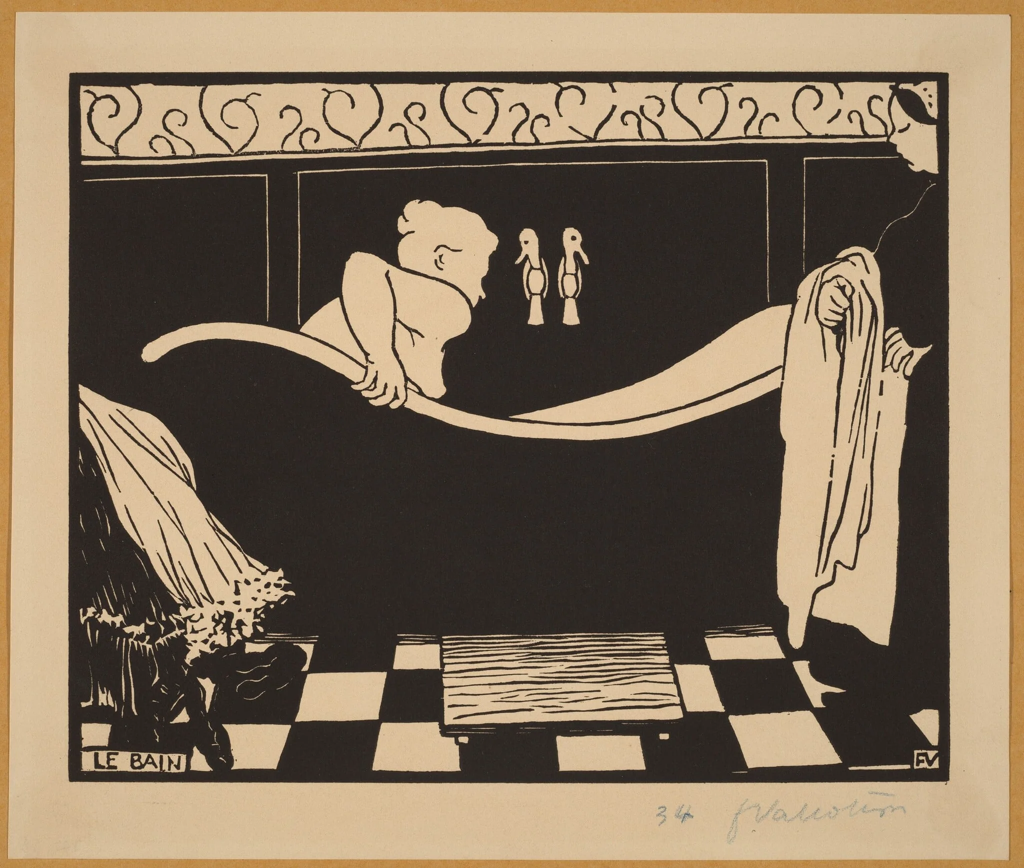 Le Bain (The Bath), by Félix Vallotton, ink, 1894