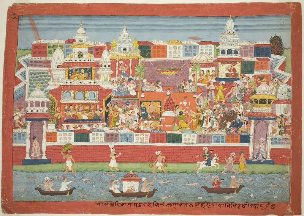 Krishna's Marriage to Kalinda, page from a manuscript of the Bhagavata Purana