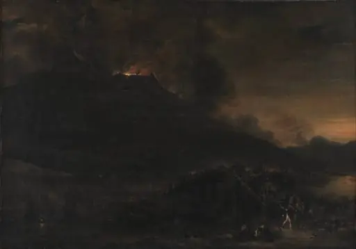 Vesuvius Erupting at Nightfall