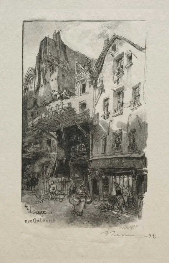 Rue Galande, by Auguste Lepère, 1894