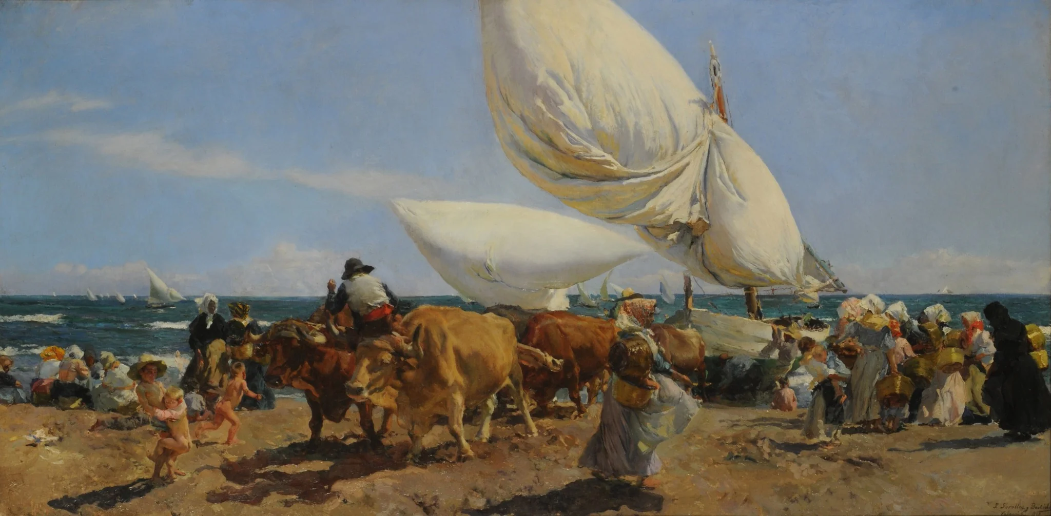 The Return of Fishing, by Joaquín Sorolla, oil, 1900