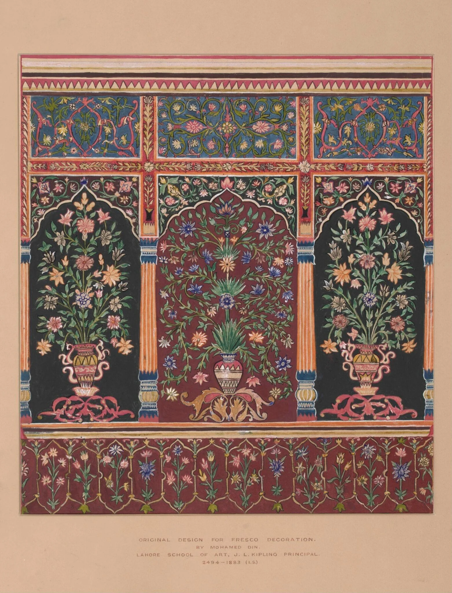 Untitled, by Din Muhammad, paint, 1876