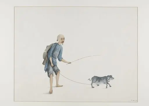 Man Driving a Pig