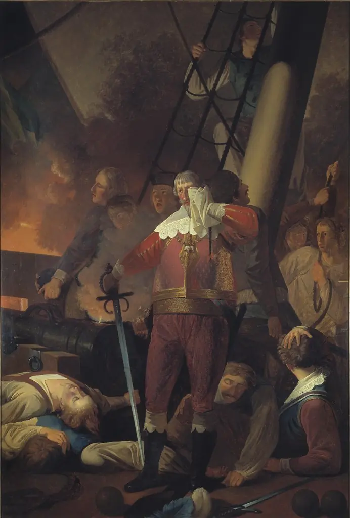 Christian IV på "Trefoldigheden" i slaget på Koldberger Heide 1644