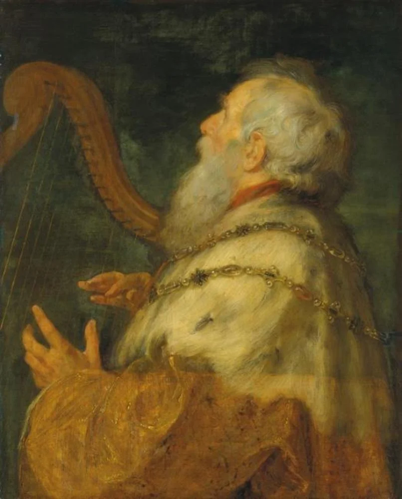 King David Playing the Harp, by Peter Paul Rubens, oil, 1629