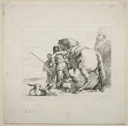 Various Caprices:  The Cavalier Mounting his Horse